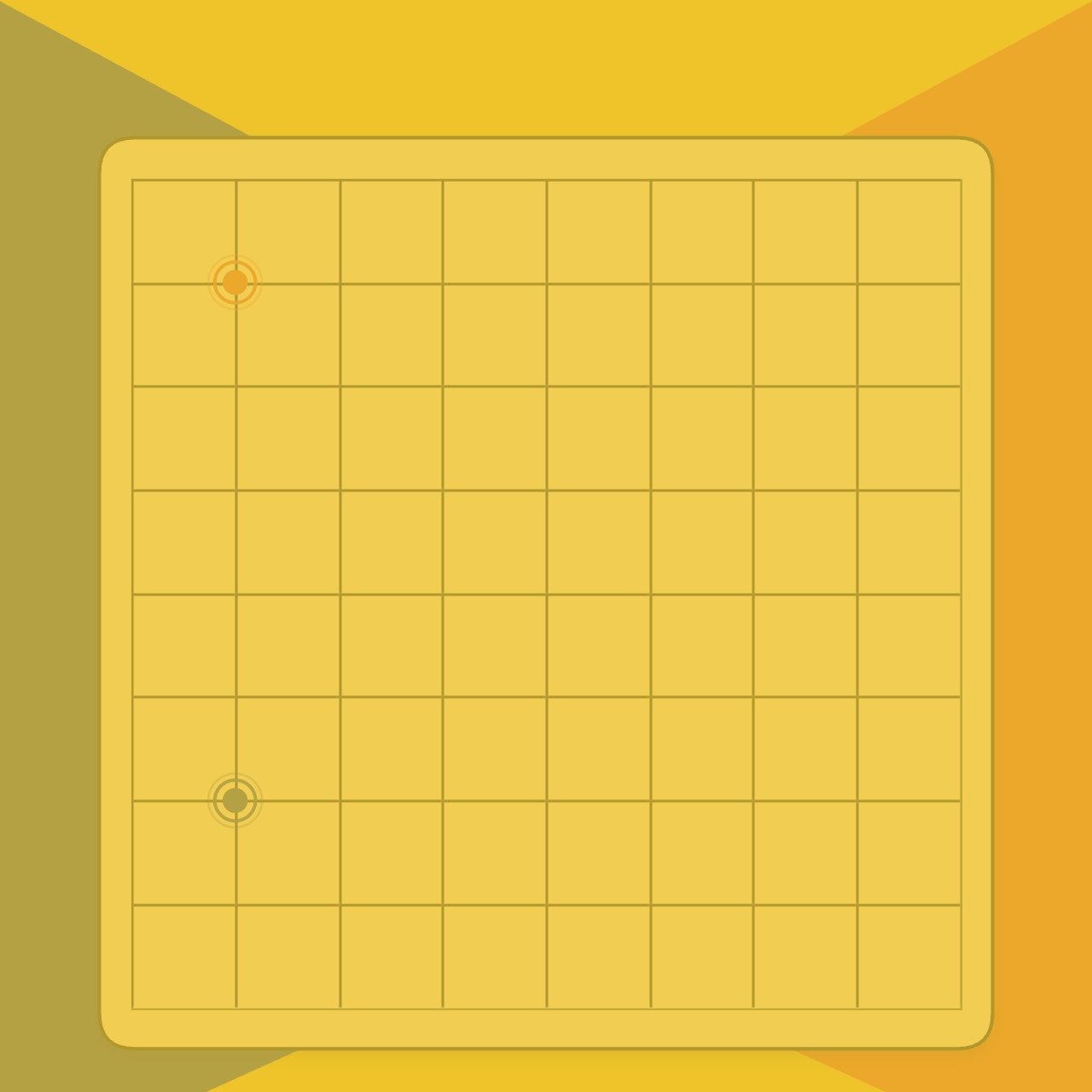 MIDPOINT Classic board with one orange anchor and one blue anchor on a square grid.